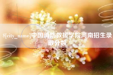 松原中国消防救援学院河南招生录取分数
