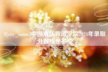 松原中国消防救援学院2024年录取分数线是多少