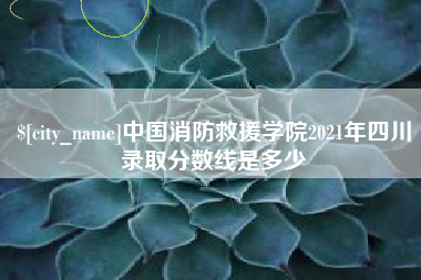 松原中国消防救援学院2021年四川录取分数线是多少