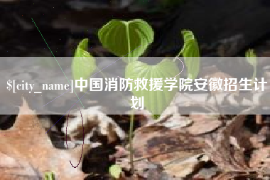 松原中国消防救援学院安徽招生计划