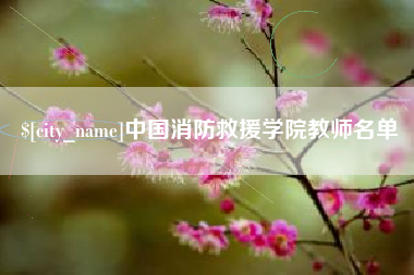 松原中国消防救援学院教师名单