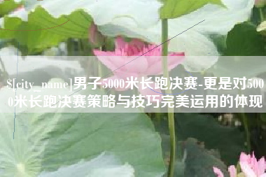 松原男子5000米长跑决赛-更是对5000米长跑决赛策略与技巧完美运用的体现