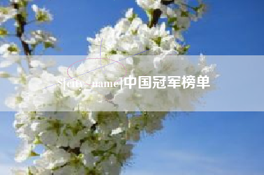 松原中国冠军榜单