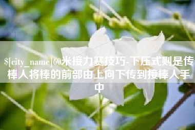 松原60米接力赛技巧-下压式则是传棒人将棒的前部由上向下传到接棒人手中