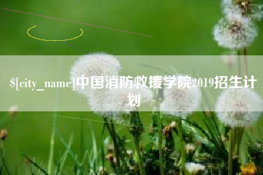 松原中国消防救援学院2019招生计划