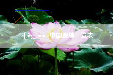 松原中国金牌一览表